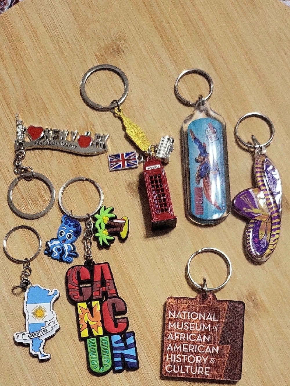Assorted Souvenir Keychains - Colorful Travel Charms